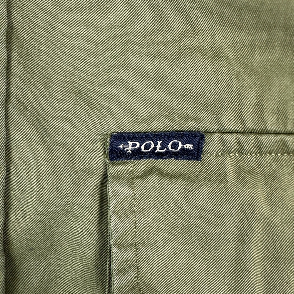 Polo Ralph Lauren Mens Twill Utility Shirt M Green Classic Fit snap long sleeve - Picture 3 of 16